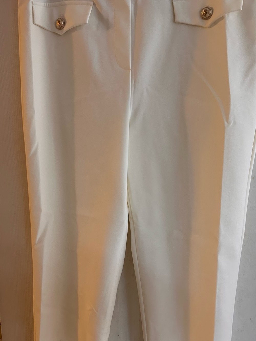 Rachel Zoe Cream High-Rise Slim Leg Trousers